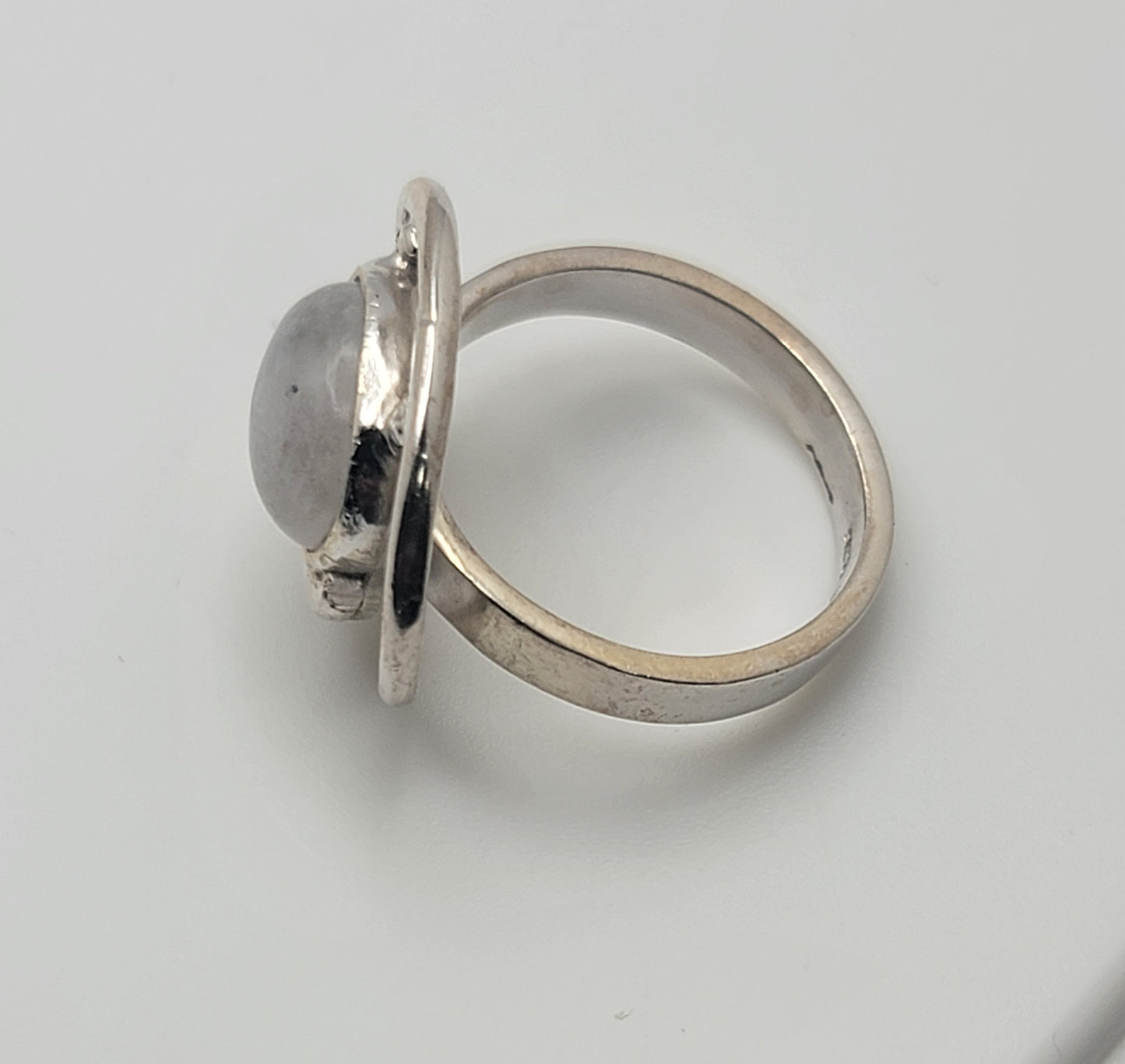 Moonstone Orbit Ring 925 Sterling Silver Statement Ring