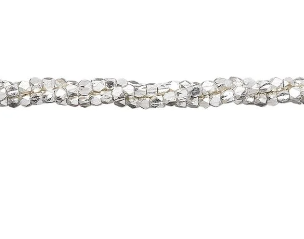 Bead, Hill Tribes, sterling silver, 2mm faceted nugget. Sold per 8-inch strand, approximately 130 beads.