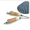 Nature Walk, Artist handmade Lampwork Glass Cone Beads for earrings