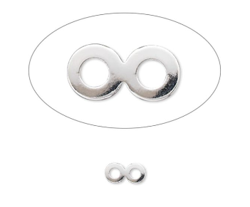 Spacer bar, silver-plated brass, 8x4mm 2-strand, fits up to 4mm bead. Sold per pkg of 100.