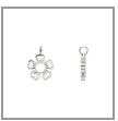 Charm, stainless steel, 9mm double-sided flower, per pkg of 2