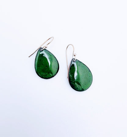 Teardrop Solid Color Enameled Earrings