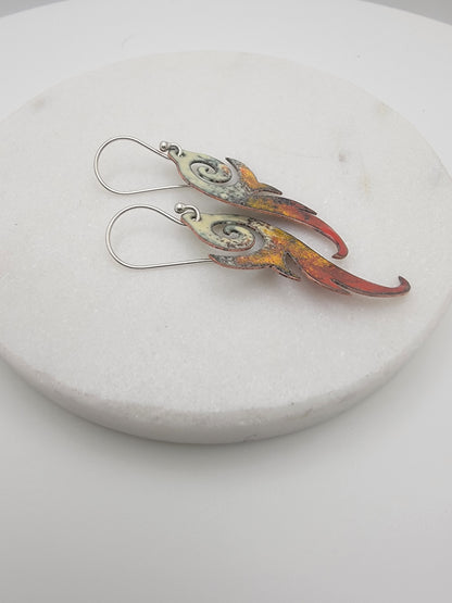 Enameled Copper Earrings
