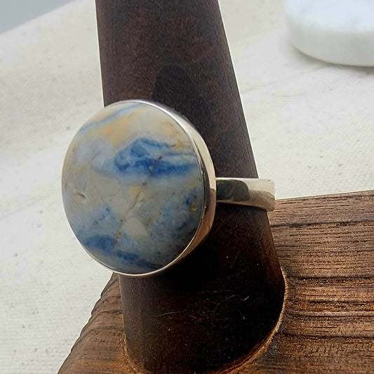 Sterling Silver Scheelite Statement Ring (Size 10)