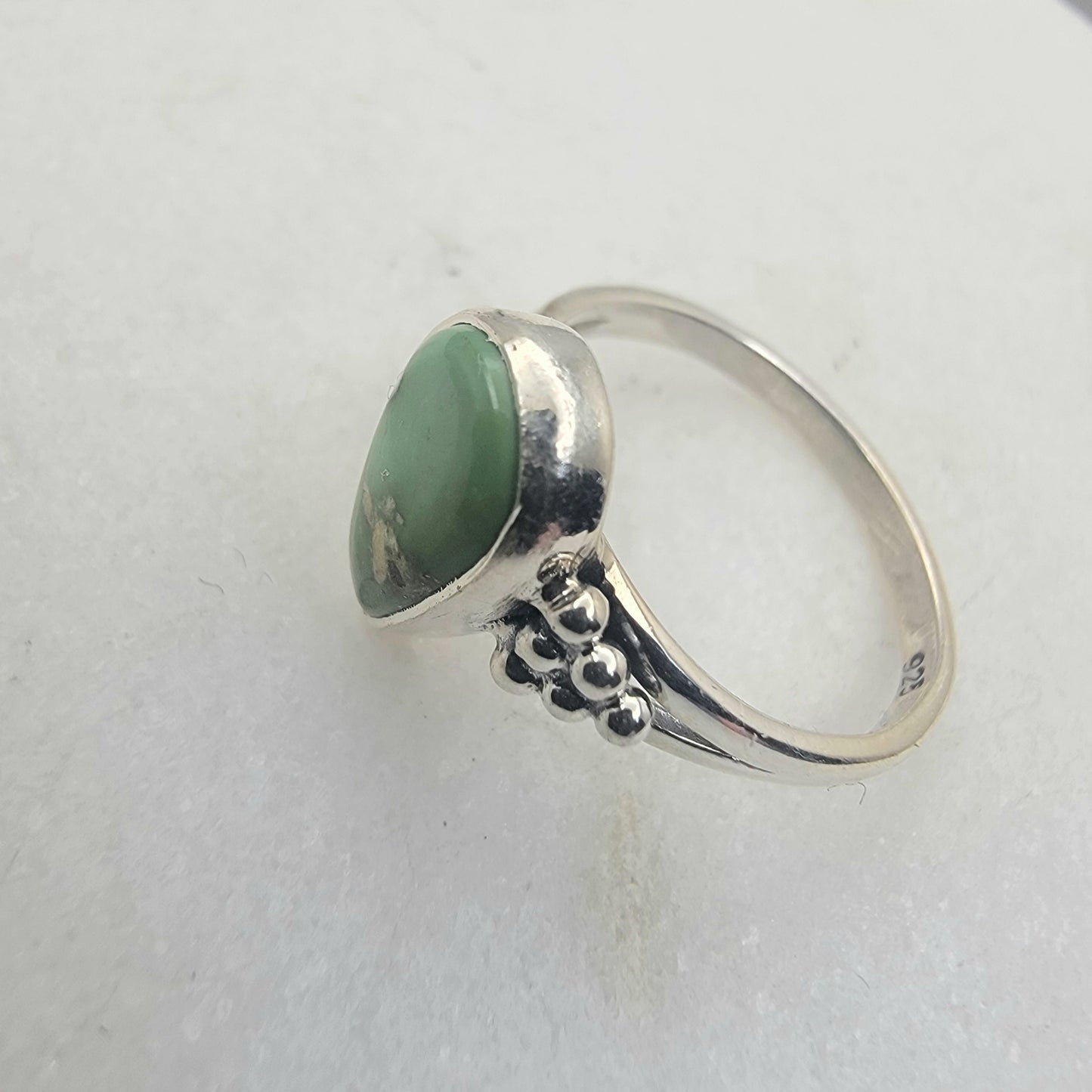 Sterling Silver Sonoran Mountain Turquoise Ring – Size 5, 2 mm Band