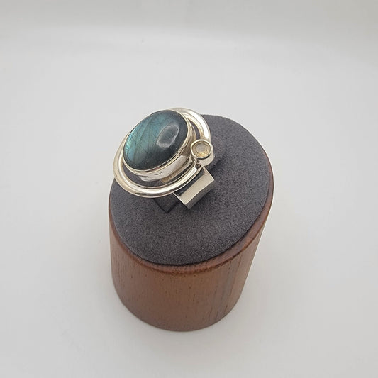 Labradorite Ring 925 Sterling Silver Statement Ring