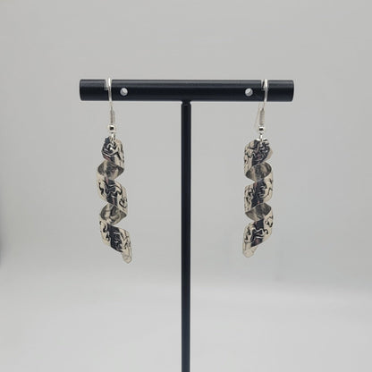 Handcrafted Sterling Silver Spiral Drop Earrings