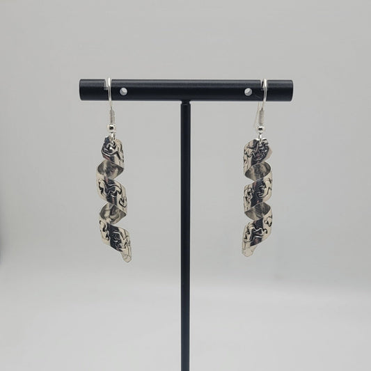 Handcrafted Sterling Silver Spiral Drop Earrings