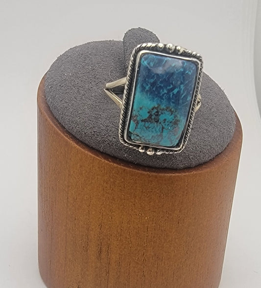 Shattuckite and Sterling Silver Statement Ring