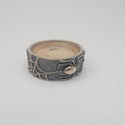 sterling silver spiderweb ring