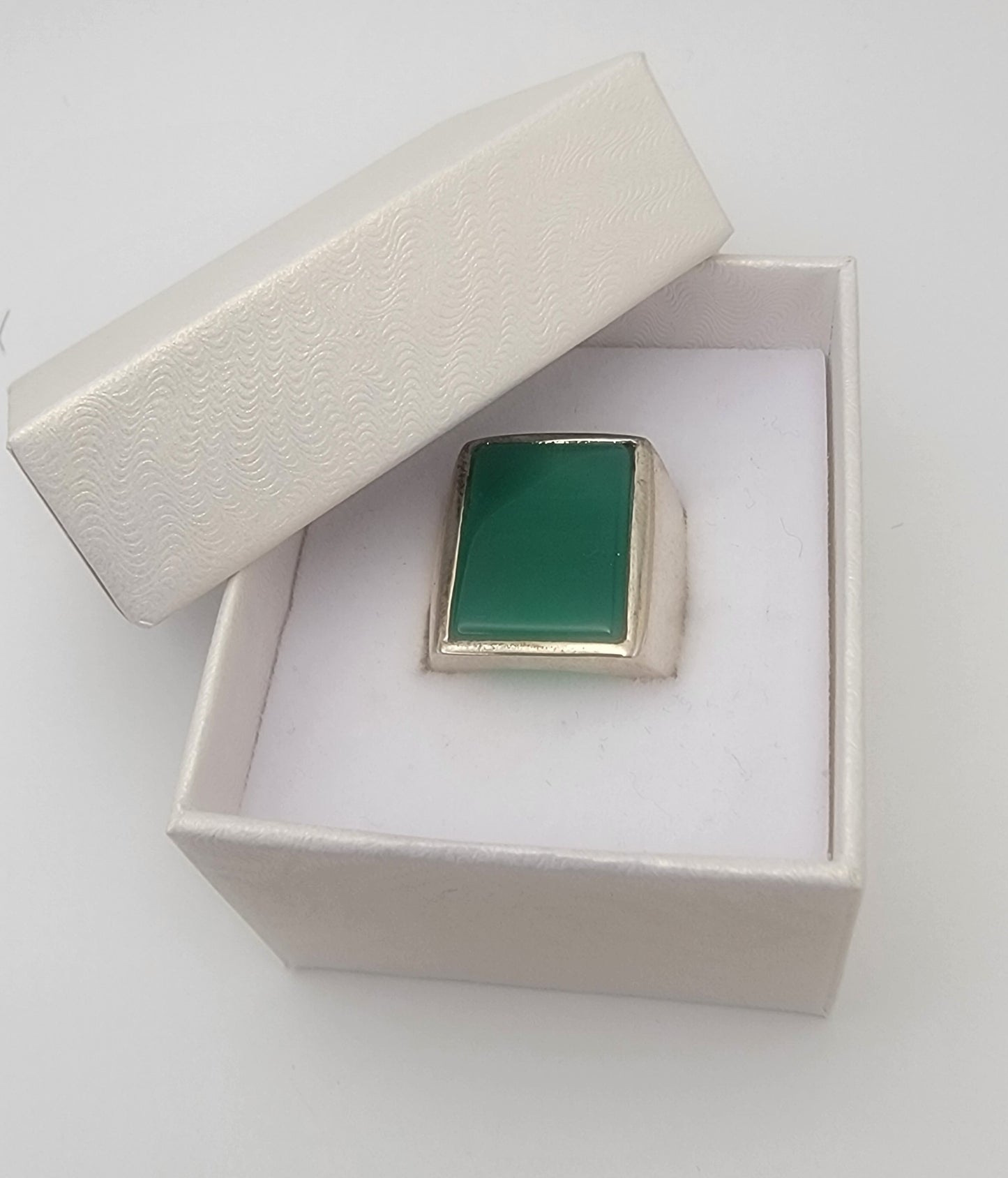 Green Chalcedony Sterling SIlver Ring