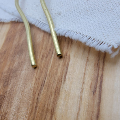Hand Forged Wavy Artisan Brass Minimalist Hair Pin Bun Holder
