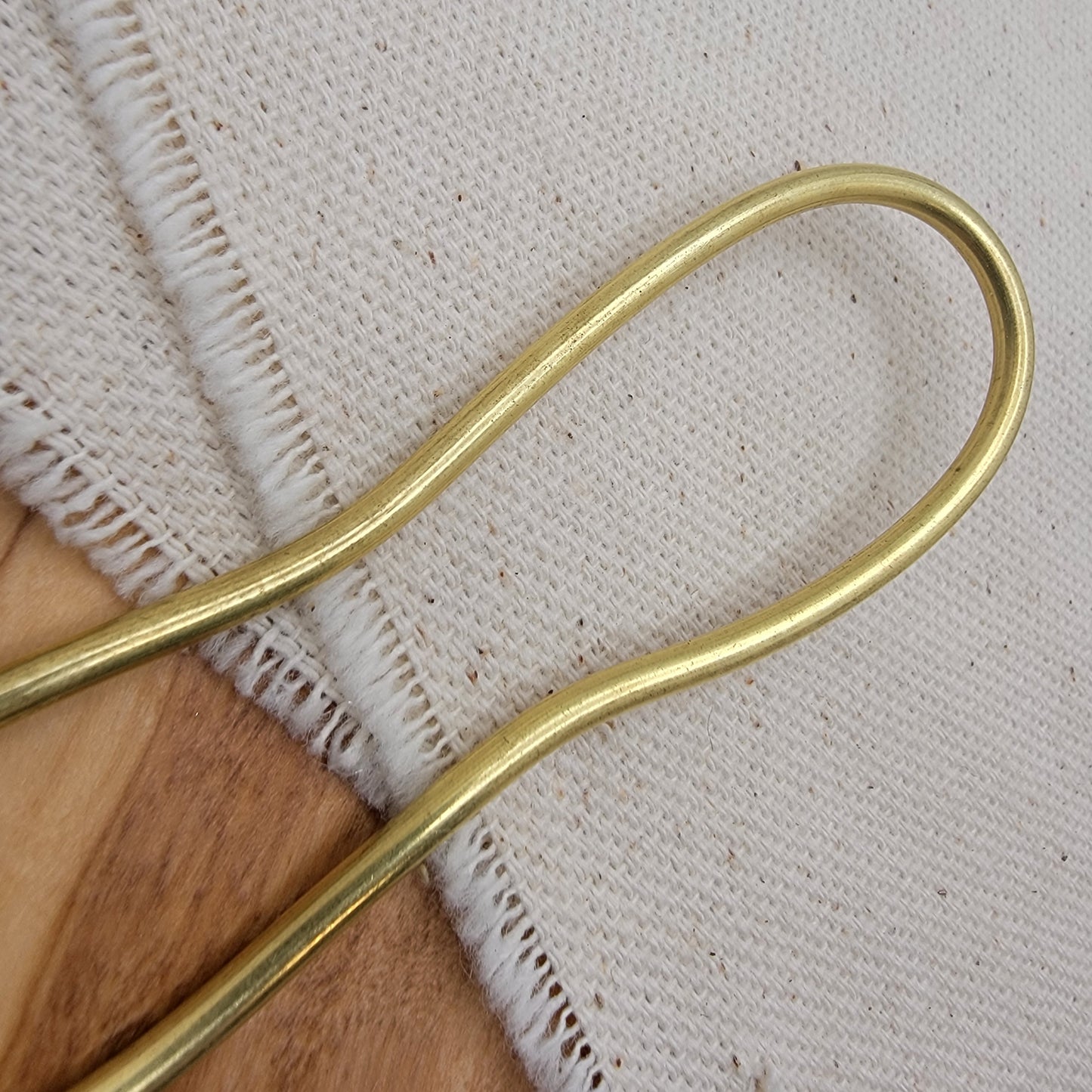 Hand Forged Wavy Artisan Brass Minimalist Hair Pin Bun Holder