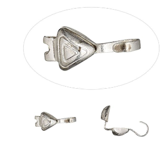 Bead tip, Hot Tips®, antique silver-plated brass, 8x5mm triangle