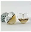 Clear Hearts, Artist Lampwork Glass Bead Earring Pair, glass spacer bead, designer jewelry supplies