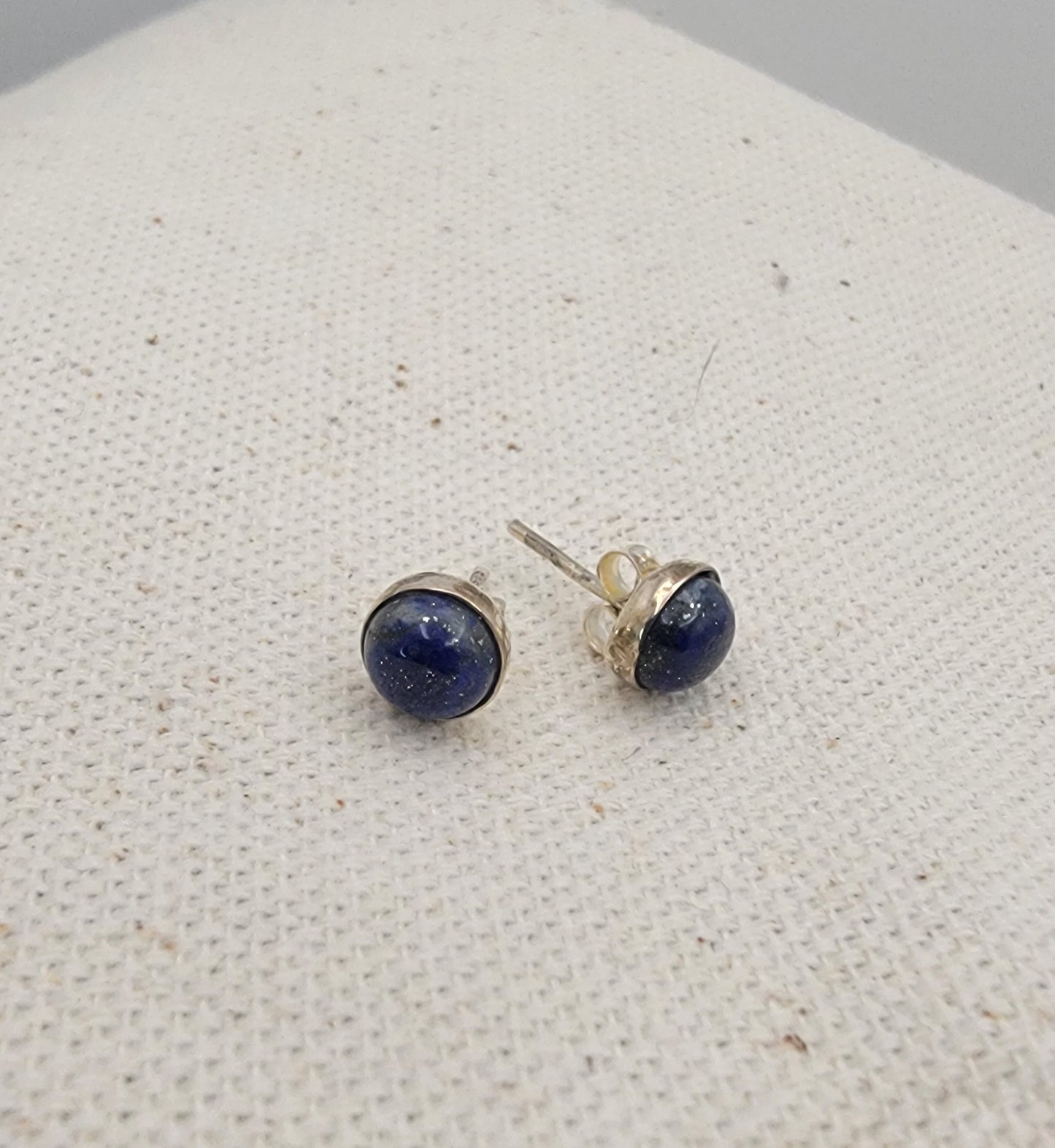 6mm Gemstone Cabochon Stud Earrings – 925 Sterling Silver