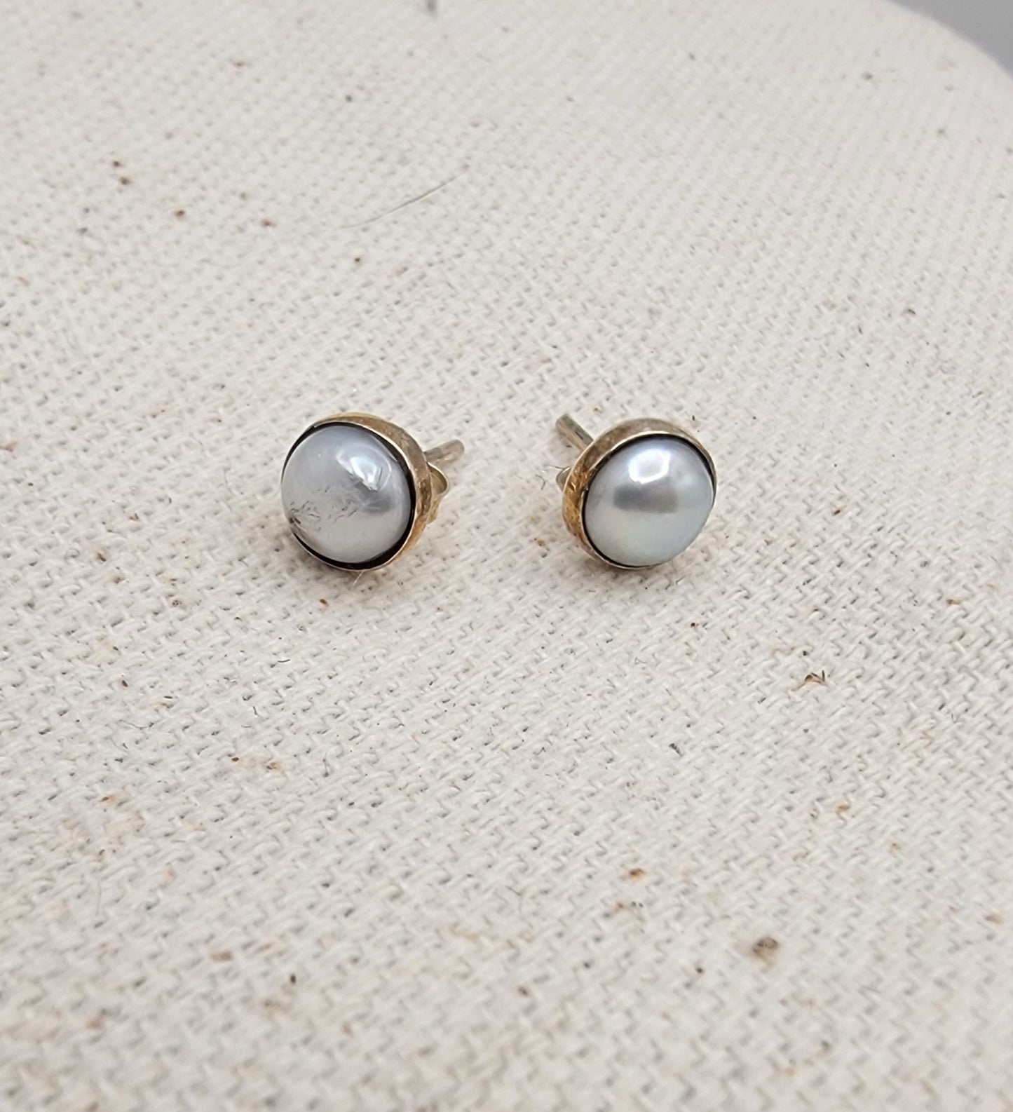 6mm Gemstone Cabochon Stud Earrings – 925 Sterling Silver