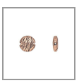 Bead, antiqued copper, 10mm textured flat round.