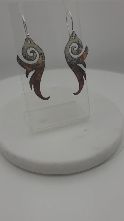Enameled Copper Earrings