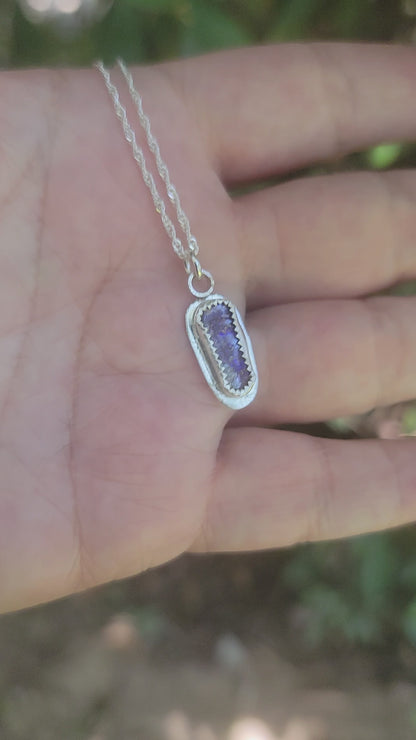 Petite Australian Boulder Opal Sterling Silver Pendant, Optional Chain
