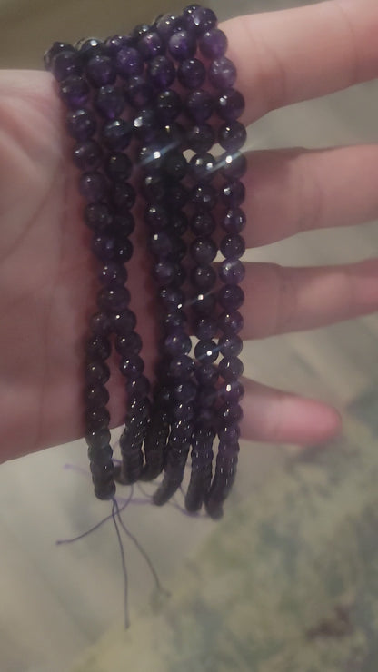 Amethyst Faceted 6mm Gemstone Beads